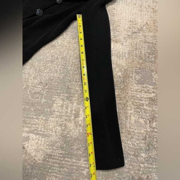 Armani Collezioni Black Wool Knit Ruffle Cardigan Sweater Size 38/ Small Italy - Picture 9 of 9